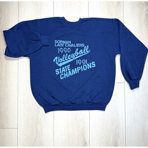 VTG 1990 Dorman Lady Cavaliers Volleyball State Champs Sweatshirt USA XL 1991